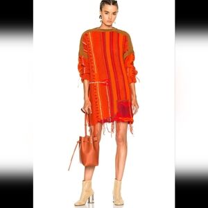 ACNE STUDIOS - NWOT - Red and Orange Knit Mini Dress